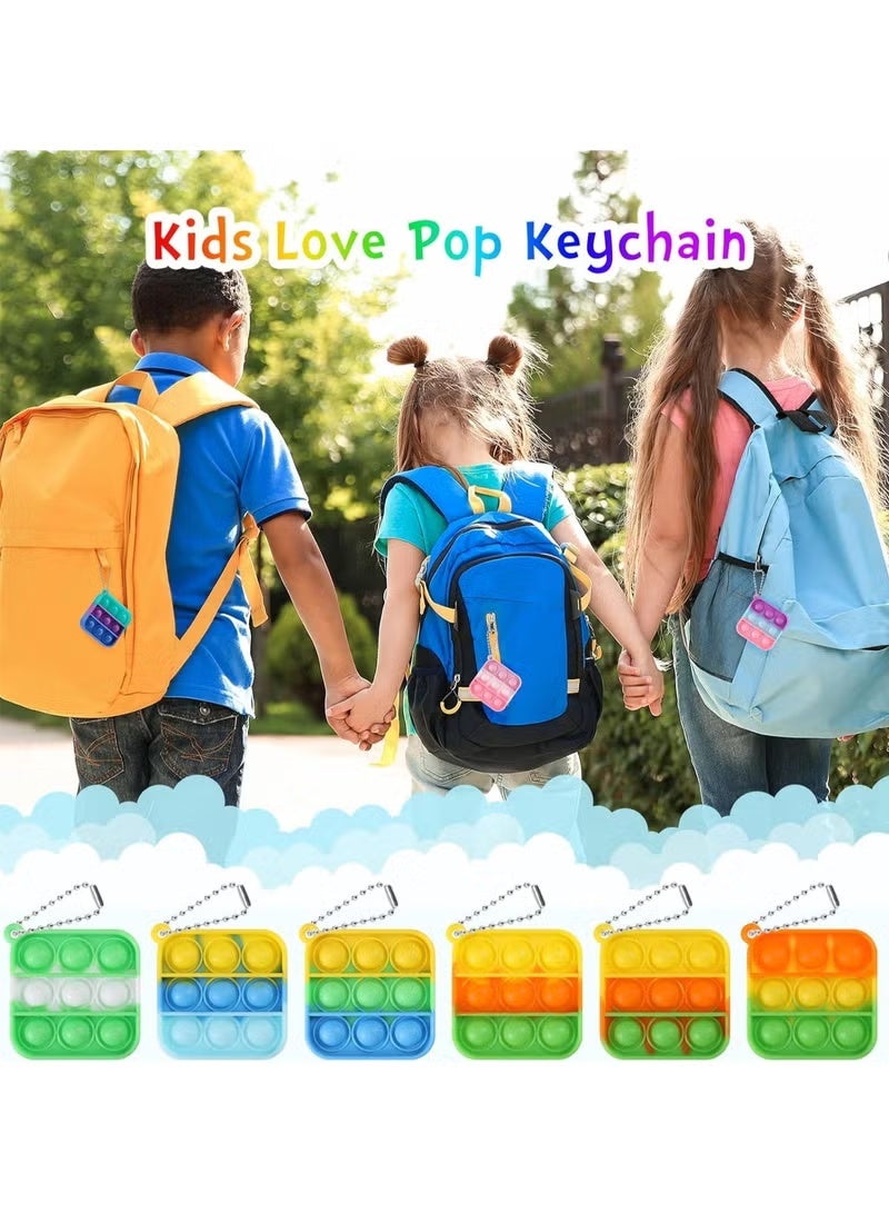 ColaBear 30 Pack Mini Pop Fidget Keychain, Kids Party Favors Fidget Toys Bulk, Its Birthday Party Favors for Kids 4+ Year Small Kid, Classroom Prizes Fidgets It Bubbles Poppers - Image 5